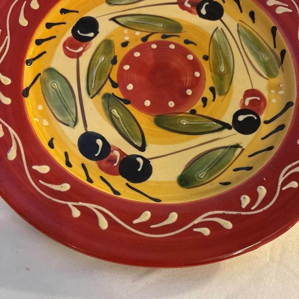 Pier One Batik Olive Dinner Plate 11 Inches